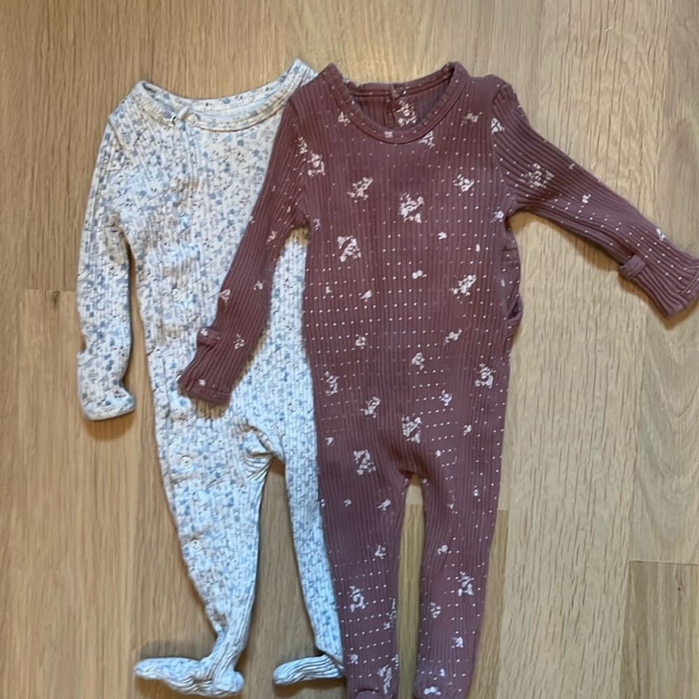 Lovely Littles Rompers. Size 3 Month. Mixed florals, great condition.